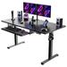 17 Stories Wasat Height Adjustable Wood Standing Desk w/ Keyboard Tray Wood/Metal in Black | 55.1 W x 27.5 D in | Wayfair