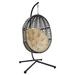 Dakota Fields Charnesha Wicker Basket Swing Chair, Hanging Egg Chairs w/ Durable Stand & Waterproof Cushion for Outdoor Wicker/Rattan | Wayfair