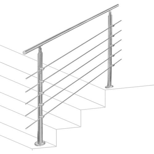 Treppengeländer 80cm 5 Querstreben Edelstahl Geländer und Handläufe Balkongeländer Aufmontage
