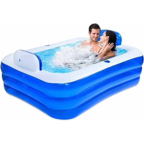 Aufblasbarer Pool - Verdickter rechteckiger aufblasbarer Pool, volle Größe für Kinder und