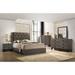 Avantika Queen Bed with Diamond Button Tufted Upholstered Headboard, Fabric & Rustic Gray Oak