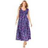 Plus Size Women's Pintucked Sleeveless Dress by Woman Within in Navy Pop Flower (Size 6X)