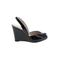 KORS Michael Kors Wedges: Black Solid Shoes - Womens Size 8 1/2 - Peep Toe