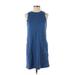 Old Navy Casual Dress - Shift Crew Neck Sleeveless: Blue Print Dresses - Women's Size Small