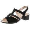 Sandalette ARA "LUGANO", Damen, Gr. 6 (39), schwarz, Ziegenveloursleder, unifarben, elegant, Schuhe, Sommerschuh, Sandale, Blockabsatz, in Schuhweite H (= sehr weit)