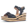 Keilsandalette GABOR, Damen, Gr. 41, schwarz, Nappaleder, modisch, Schuhe, Keilabsatz, Sommerschuh, Riemchensandale mit schöner Zierschleife