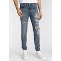 Skinny-fit-Jeans LEVI'S "Skinny Taper" Gr. 32, Länge 30, blau (medium indigo destructed) Herren Jeans Skinny-Jeans