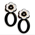Kate Spade Jewelry | Kate Spade Flower Statement Drop Earrings | Color: Black/Gold/White | Size: Os