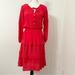 Anthropologie Dresses | Anthropologie Sundays In Brooklyn Ted Long Sleeve Peasant Dress Size Xs | Color: Red | Size: Xs