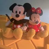 Disney Toys | Euc Disney Mickey Mouse And Minnie Plush Toys | Color: Black/Red | Size: Various