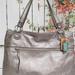 Coach Bags | Authentic Coach Women's Silver Leather Outer Pocket Zip Tote Bag | Color: Silver | Size: Os