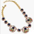 J. Crew Jewelry | Jcrew Crystal On Lucite Disc Statement Necklace | Color: Gold/Red | Size: Os