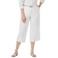 Plus Size Women's Chino Wide-Leg Crop by Jessica London in White (Size 20 W)