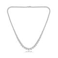 MDFUN Tennis Necklace 18K White Gold Plated | Graduated 3.0-6.0mm Round Cut Cubic Zirconia Faux Diamond Tenni Necklace for Women and Men 16-24 inches, Gold Plated, Cubic Zirconia