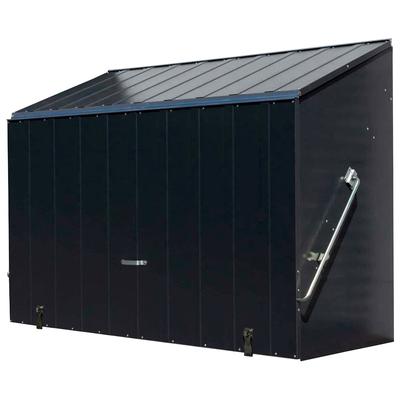 Mülltonnenbox TRIMETALS "Sesame", grau (anthrazit), B:185cm H:139cm T:76cm, Stahl, Aufbewahrungsboxen, Fahrradbox, BxTxH: 185x76x139 cm Image