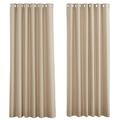 PONY DANCE Bedroom Curtains 2 Pieces Blackout Curtains with Eyelets Extra Wide Curtains Living Room Decorative Eyelet Curtain, Biscotti Beige, 80 x 84 Inch Drop