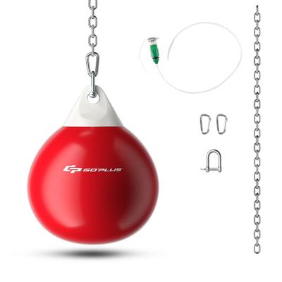 Costway 18 Inch 110 Pound Heavy Punching Water Aqua Bag with Adjustable Metal Chain-Red