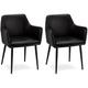 Lot de 2 chaises avec accoudoirs en simili noir