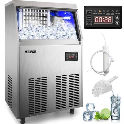 VEVOR Commercial Ice Maker Machine with 33LBS Bin Stainless Steel Automatic Operation