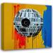 Ivy Bronx Death Star Three by Stephen Chambers - Wrapped Canvas Graphic Art Canvas in Blue/Gray/Red | 15 H x 15 W x 1.5 D in | Wayfair