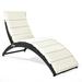 Latitude Run® 25" Long Reclining Single Chaise w/ Cushions Metal/Wicker/Rattan | 37 H x 64 W x 25 D in | Outdoor Furniture | Wayfair