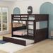 Gusella Full over Full Standard Bunk Bed w/ Trundle by Harriet Bee Wood in Brown | 59.9 H x 57 W x 79.5 D in | Wayfair