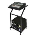 12U Rolling Rack Mount Mixer Case Stand Studio Equipment Cart Stage Amp DJ Black