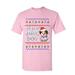 Tee Hunt Feliz Navi Dog Ugly Sweater T-Shirt Christmas Xmas Pet Paws Pup Mens Shirt Light Pink XX-Large