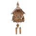 Quartz Cuckoo Clock Black Forest house with moving wood chopper and mill wheel with music