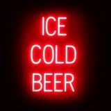 SpellBrite ICE COLD BEER LED Sign for Business. 16.8 x 23.8 Red ICE COLD BEER Sign Has Neon Sign Look With Energy Efficient LED Light Source. Visible from 500+ Feet 8 Animation Settings.