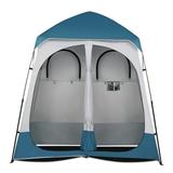 Tcbosik Oversize 2 Persons Outdoor Easy Up Portable Dressing Changing Room Shower Privacy Shelter Tent Blue/White