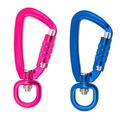 2Pcs Swivel Rotating Auto Locking Carabiner Clip for Securing Pets Hiking