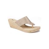 Women's White Mountain Beachball Wedge Espadrille by White Mountain in Light Gold Glitter (Size 6 1/2 M)