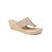 Women's White Mountain Beachball Wedge Espadrille by White Mountain in Light Gold Glitter (Size 6 1/2 M)