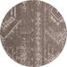 Rugs.com Outdoor Bohemian Collection Rug â€“ 10 Ft Round Brown Flatweave Rug Perfect For Kitchens Dining Rooms