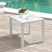 Products Chaise Lounge Table Aluminum Square Side/End Table Small Patio Coffee Bistro Table for Outdoor Indoor (White)