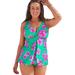 Plus Size Women's V-Neck Twist Tankini Top by Swimsuits For All in Bali Floral (Size 18)