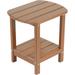 NALONE Adirondack Side Table 16.5 Outdoor Side Table HDPE Plastic Double Adirondack End Table Small Table for Patio (Teak)