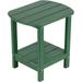 NALONE Adirondack Side Table 16.5 Outdoor Side Table HDPE Plastic Double Adirondack End Table Small Table for Patio (Green)