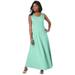 Plus Size Women's Stretch Cotton Crochet-Back Maxi Dress by Jessica London in Mint Sorbet (Size 20) Maxi Length