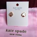 Kate Spade Jewelry | Kate Spade Cream Signature Spade Stud Earrings | Color: Cream/Gold | Size: Os