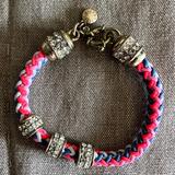 J. Crew Jewelry | J.Crew Chord Rhinestone Bracelet. | Color: Blue/Pink | Size: Os