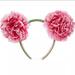 Disney Accessories | Disney Parks Minnie Mouse Flower Floral Ears Headband | Color: Green/Pink | Size: Os