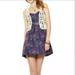 Free People Dresses | Free People Size 4 Foiled Tapestry Strapless Mini Dress | Color: Blue/Purple | Size: 4