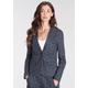 Kurzblazer ZHRILL "BEA" Gr. L, blau (blau, gemustert) Damen Blazer