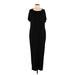 Shein Casual Dress - Maxi: Black Solid Dresses - Women's Size X-Small