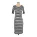 Lularoe Casual Dress - Midi Scoop Neck Short sleeves: Gray Dresses - Women's Size Small