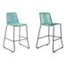 Latitude Run® Blomquist Counter Height Outdoor Metal & Rope Stackable Barstool Metal in Green | 42 H x 26 W x 26 D in | Wayfair