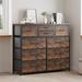 17 Stories Lothair 10 Drawer 39" W Double Dresser Wood/Metal in Brown | 39.4 H x 39 W x 11.8 D in | Wayfair 884FE9A915604E3799C6934915C3185F