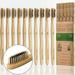paeyaer 20 Count Bamboo Toothbrushes (Soft Toothbrush+Toothbrush Medium) Biodegradable Charcoal Toothbrushes - Natural Wood Toothbrushes Bulk Reusable Travel Toothbrushes Kit
